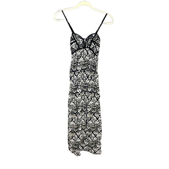 Xhilaration Leaf Print Pattern Spaghetti Strap Maxi Dress Black Size Xsmall - Picture 1 of 11